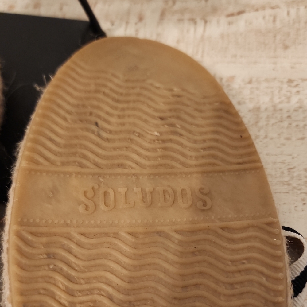 Soludos Womens Navy and Cream Espadrille Flats Sz 8 - Picture 4 of 4